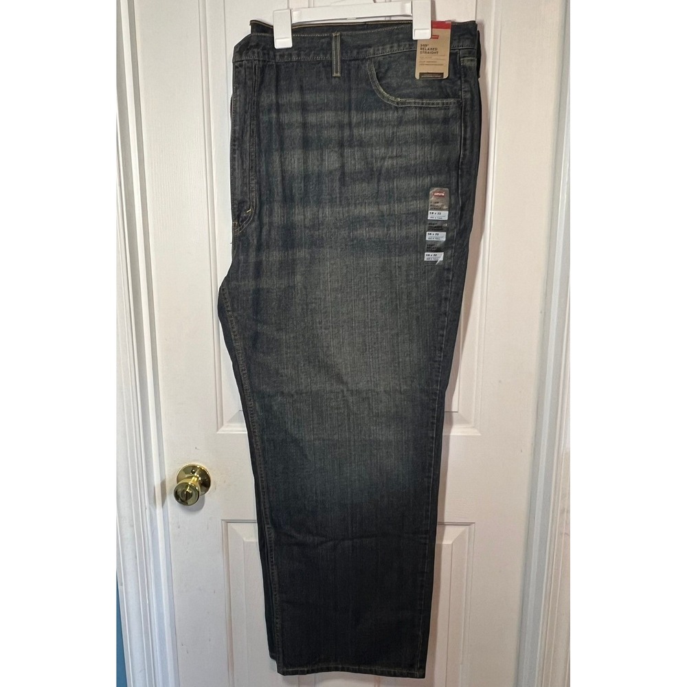 Levis 559 Relaxed Straight Jeans Mens 58x32 Big and Tall Dark Wash Denim NEW